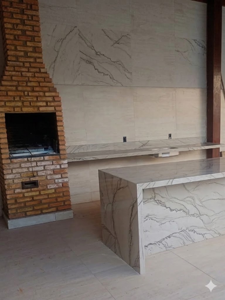 Área gourmet em pedra